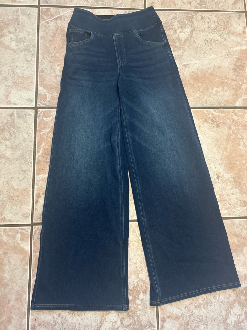 halara wide leg faux denim jogger sweatpants high waist flare bell bottom jeans